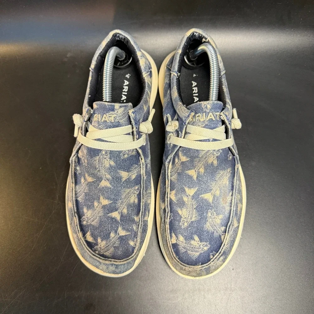Ariat Hilo 10042500 Blue Fish Print Textile Casual‎ Shoes Mens 9.5D